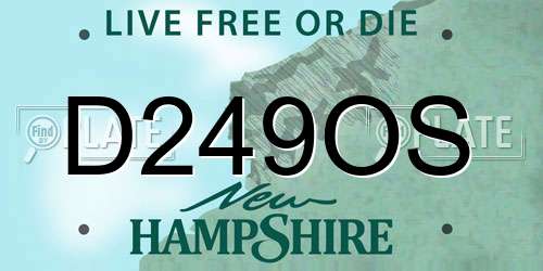 D249OS New Hampshire License Plate
