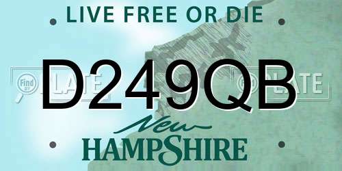 D249QB New Hampshire License Plate