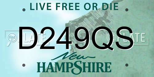D249QS New Hampshire License Plate