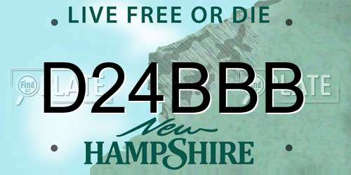 D24BBB New Hampshire License Plate
