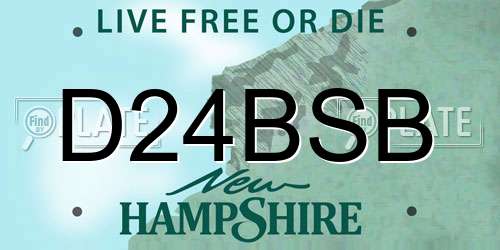 D24BSB New Hampshire License Plate
