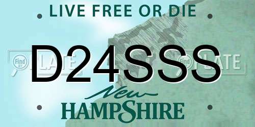 D24SSS New Hampshire License Plate