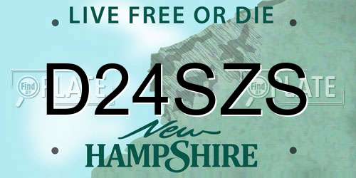 D24SZS New Hampshire License Plate