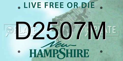 D2507M New Hampshire License Plate