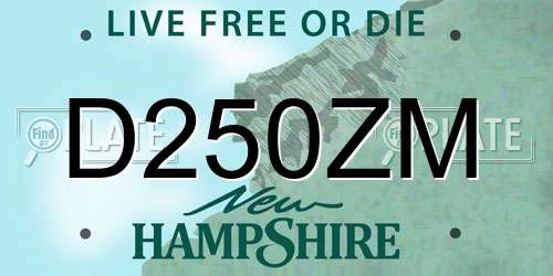 D250ZM New Hampshire License Plate