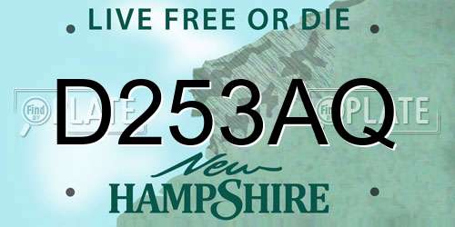 D253AQ New Hampshire License Plate