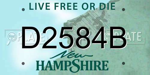 D2584B New Hampshire License Plate