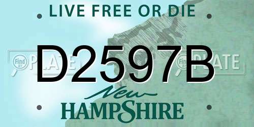 D2597B New Hampshire License Plate