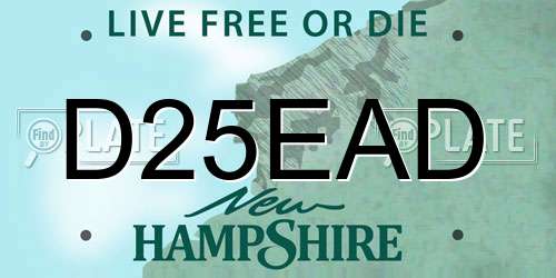 D25EAD New Hampshire License Plate
