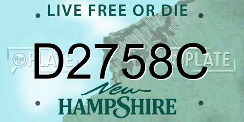 D2758C New Hampshire License Plate