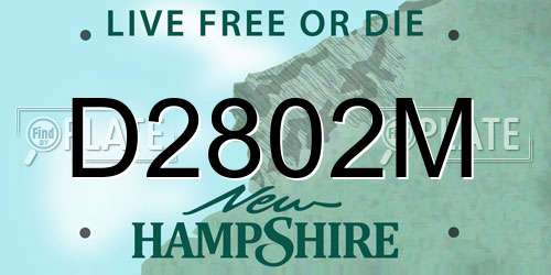 D2802M New Hampshire License Plate