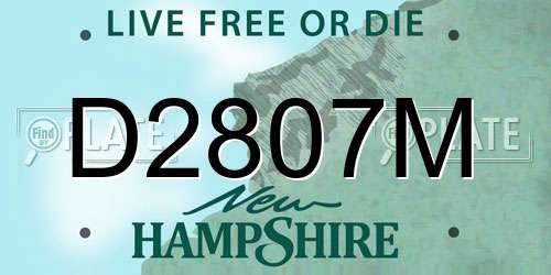 D2807M New Hampshire License Plate