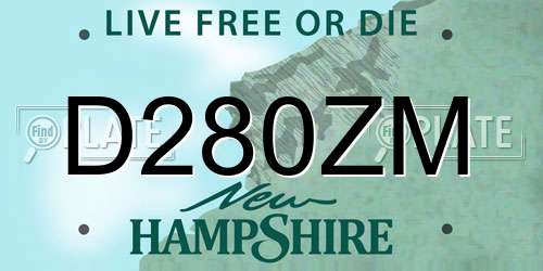 D280ZM New Hampshire License Plate