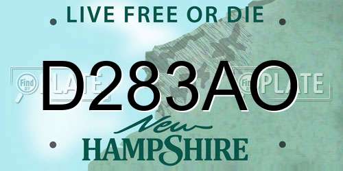 D283AO New Hampshire License Plate