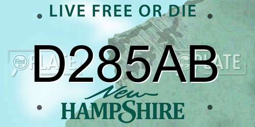 D285AB New Hampshire License Plate
