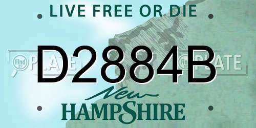D2884B New Hampshire License Plate