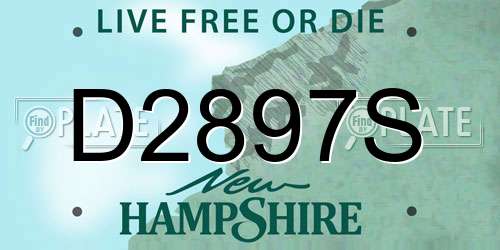 D2897S New Hampshire License Plate