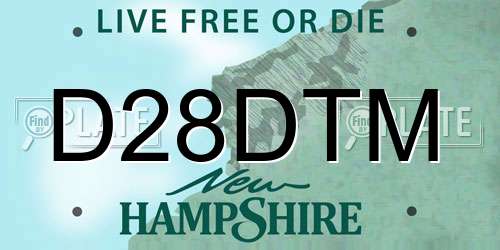 D28DTM New Hampshire License Plate