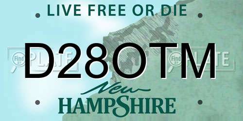 D28OTM New Hampshire License Plate