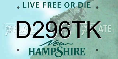 D296TK New Hampshire License Plate
