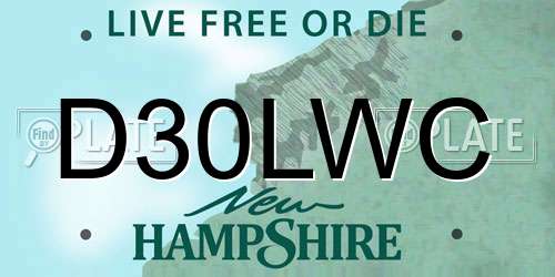 D30LWC New Hampshire License Plate