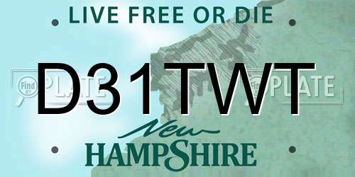 D31TWT New Hampshire License Plate