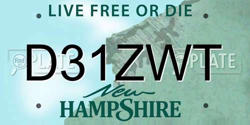 D31ZWT New Hampshire License Plate