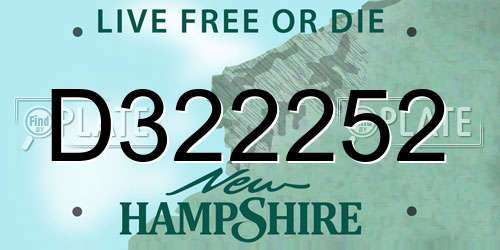 D322252 New Hampshire License Plate