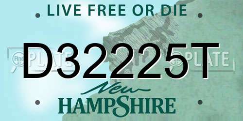 D32225T New Hampshire License Plate