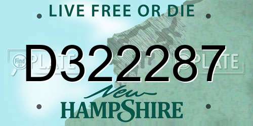 D322287 New Hampshire License Plate