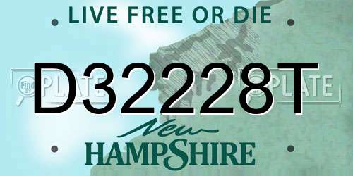 D32228T New Hampshire License Plate