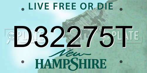 D32275T New Hampshire License Plate