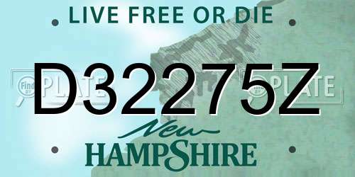 D32275Z New Hampshire License Plate