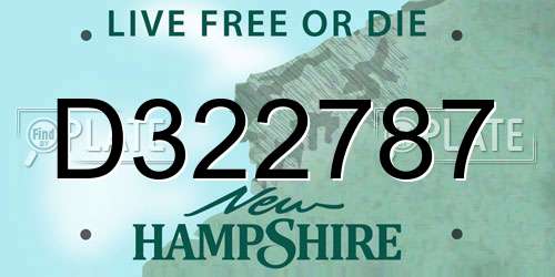 D322787 New Hampshire License Plate