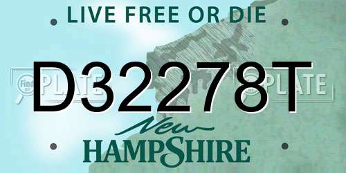 D32278T New Hampshire License Plate