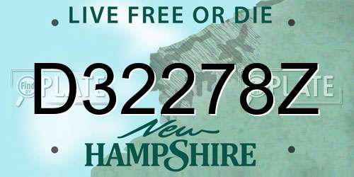 D32278Z New Hampshire License Plate