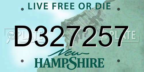 D327257 New Hampshire License Plate
