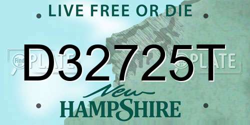 D32725T New Hampshire License Plate