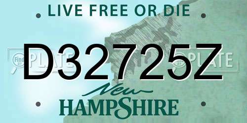 D32725Z New Hampshire License Plate