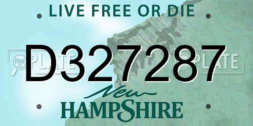 D327287 New Hampshire License Plate