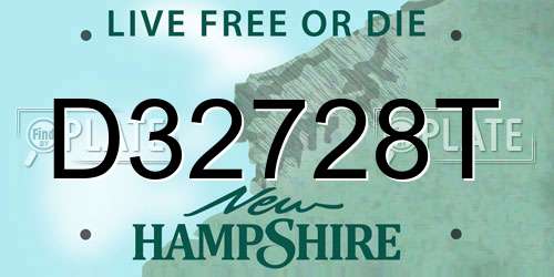 D32728T New Hampshire License Plate