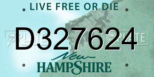 D327624 New Hampshire License Plate