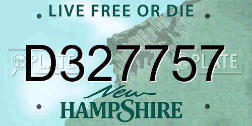 D327757 New Hampshire License Plate