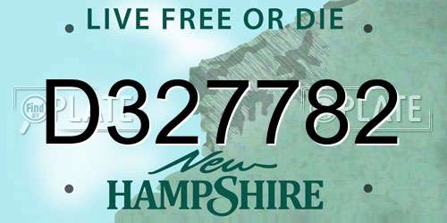 D327782 New Hampshire License Plate