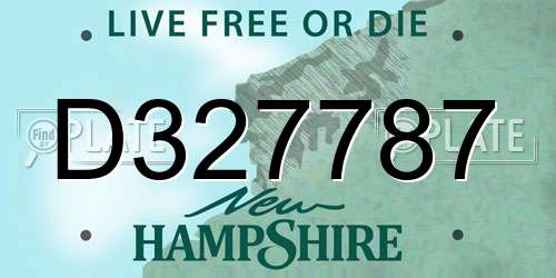D327787 New Hampshire License Plate