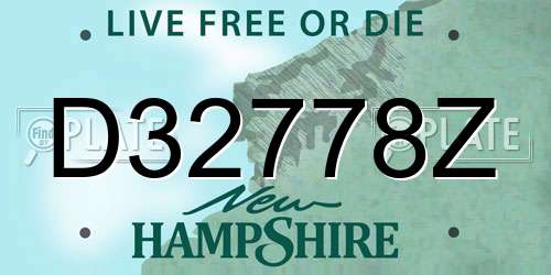 D32778Z New Hampshire License Plate