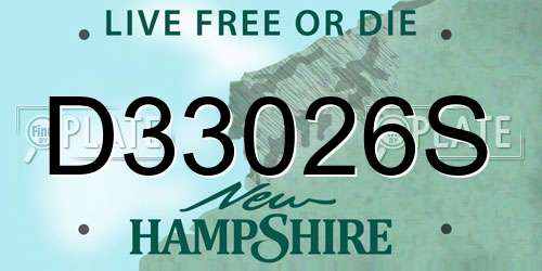 D33026S New Hampshire License Plate