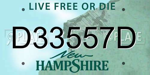D33557D New Hampshire License Plate