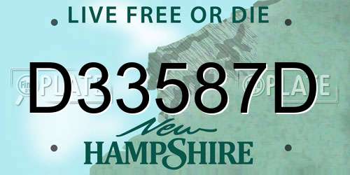 D33587D New Hampshire License Plate