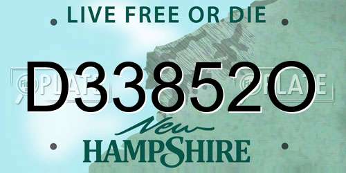 D33852O New Hampshire License Plate